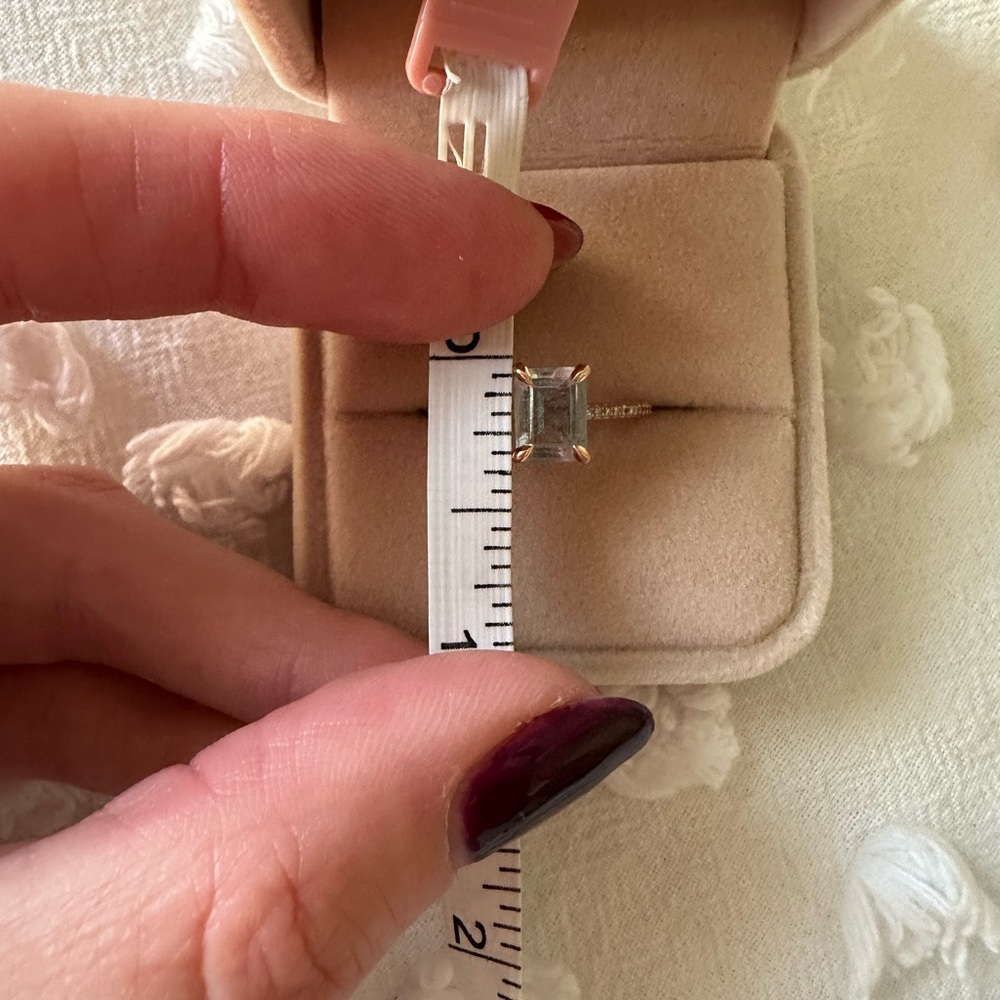 Rose Gold Aquamarine Emerald-Cut Ring